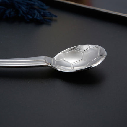 Stainless Steel Creative Football Coffee Spoon Ice Cream Spoon, Color:Black-garmade.com
