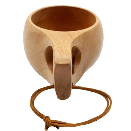 Hand Made Wood Tableware Green Wooden Cup, Capacity:101-200ml(Double Hole)-garmade.com