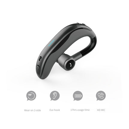 Car Handfree Wireless Ear-hook Bluetooth Earphone with Microphone(Black Green)-garmade.com