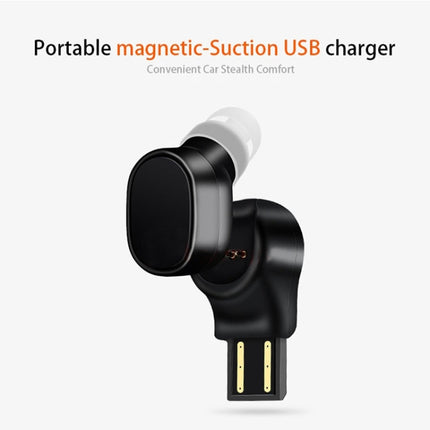 LESIRI X12 Bluetooth Headset Mini Wireless Earphone Portable USB Magnetic Charging Headset Sport Earbud Headset for iPhone(Black)-garmade.com