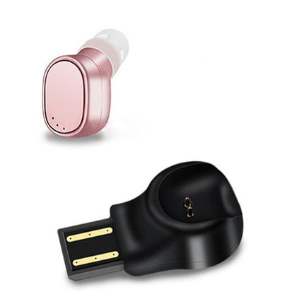 LESIRI X12 Bluetooth Headset Mini Wireless Earphone Portable USB Magnetic Charging Headset Sport Earbud Headset for iPhone(Rose Gold)-garmade.com
