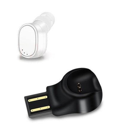 LESIRI X12 Bluetooth Headset Mini Wireless Earphone Portable USB Magnetic Charging Headset Sport Earbud Headset for iPhone(White)-garmade.com
