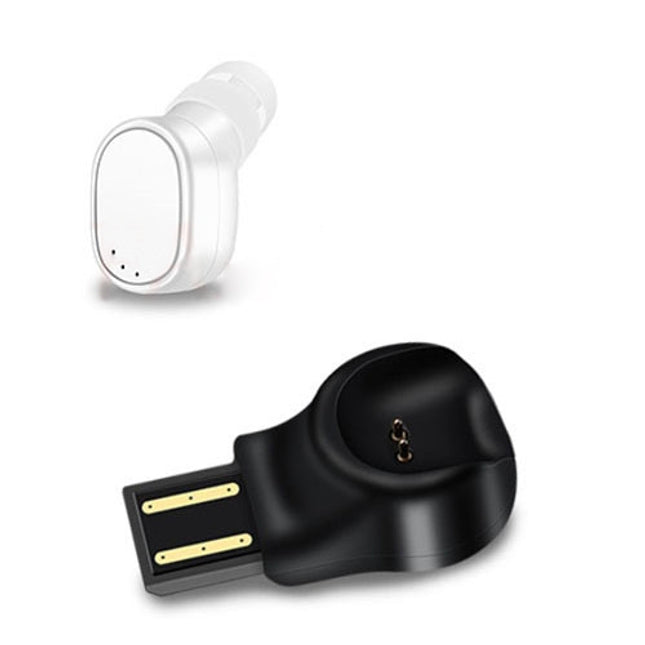LESIRI X12 Bluetooth Headset Mini Wireless Earphone Portable USB Magnetic Charging Headset Sport Earbud Headset for iPhone(White)-garmade.com