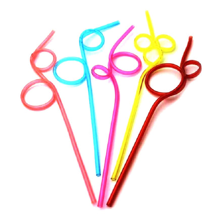 10 PCS Creative Plastic Curved Straws, Random Color Style Delivery-garmade.com