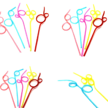 10 PCS Creative Plastic Curved Straws, Random Color Style Delivery-garmade.com