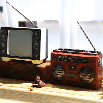Vintage Radio TV Set Home Decoration Retro Craft Decoration, Style:TV Beige-garmade.com