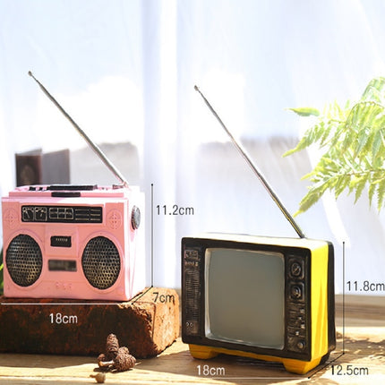 Vintage Radio TV Set Home Decoration Retro Craft Decoration, Style:Radio Pink-garmade.com