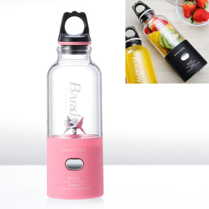 Multifunctional Juicer Rotatory Extractor Cup Portable USB Charge Juicer Blender with 6 Blades(Pink)-garmade.com