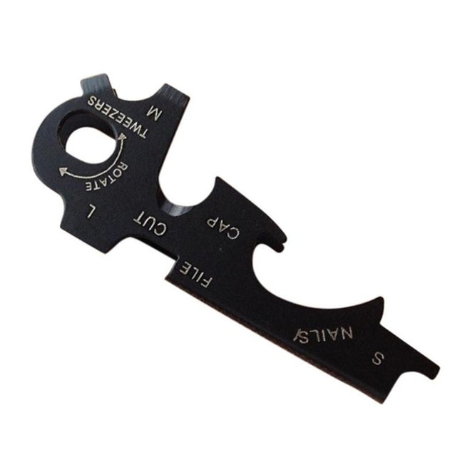 8 in 1 Multitools EDC Stainless Steel Keychain Outdoor Survival Gear Gadget(Black)-garmade.com