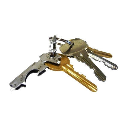 8 in 1 Multitools EDC Stainless Steel Keychain Outdoor Survival Gear Gadget(Silver)-garmade.com