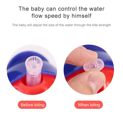Baby Water Feeding Bottle With Straw Portable Cartoon Save Cups Sports Bottles Baby Feeding Cups(Blue)-garmade.com