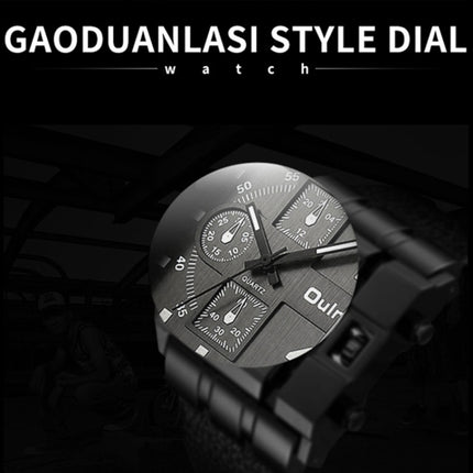Oulm 3364 Men Square Dial Leather Belt Quartz Watch(Red)-garmade.com