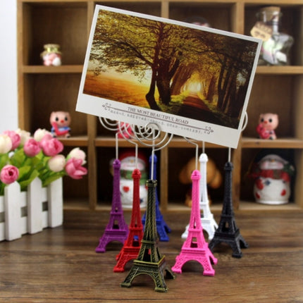 Mini Eiffel Tower Shape Desktop Statue Information Notecard Holder Photo Clip Home Art Deco Gift, Random Color Delivery-garmade.com