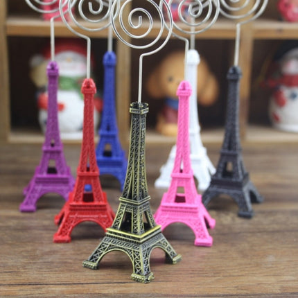 Mini Eiffel Tower Shape Desktop Statue Information Notecard Holder Photo Clip Home Art Deco Gift, Random Color Delivery-garmade.com