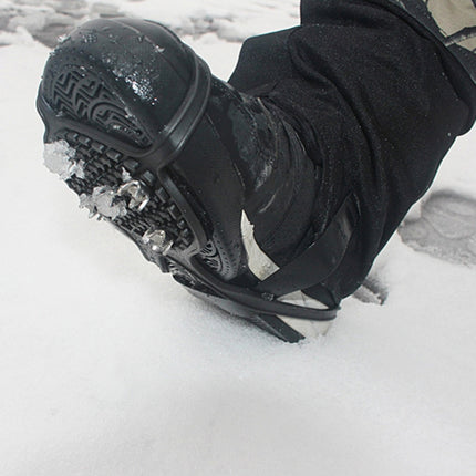 1 Pair Gourd Shape Rubber 5 Teeth Ice Claw Outdoor Non-slip Shoes Covers for Ice Snow Ground-garmade.com