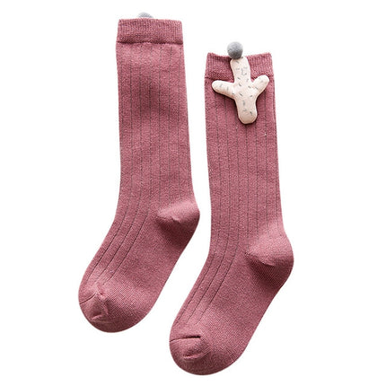 Baby Cartoon Anti-Slip Knitted Long Socks Knee Socks, Size:S(Purple)-garmade.com