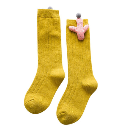 Baby Cartoon Anti-Slip Knitted Long Socks Knee Socks, Size:S(Ginger)-garmade.com