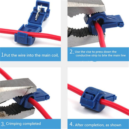 10 PCS T-type Quick-break Wire-free Fast Wire Terminal Clam(Blue)-garmade.com