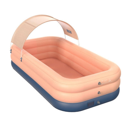 PVC Shade Wireless Automatic Inflatable Swimming Pool Household Children Swimming Pool Large Outdoor Plastic Pool with Shed, Size:2.1m(Pink)-garmade.com