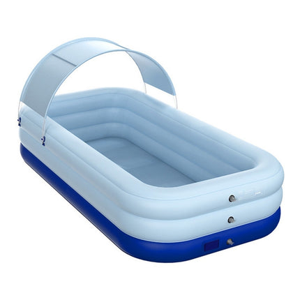 PVC Shade Wireless Automatic Inflatable Swimming Pool Household Children Swimming Pool Large Outdoor Plastic Pool with Shed, Size:2.6m(Blue)-garmade.com