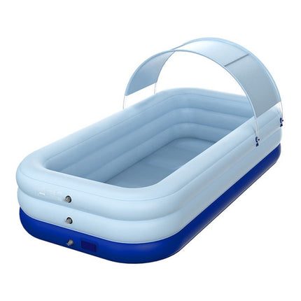 PVC Shade Wireless Automatic Inflatable Swimming Pool Household Children Swimming Pool Large Outdoor Plastic Pool with Shed, Size:2.6m(Blue)-garmade.com