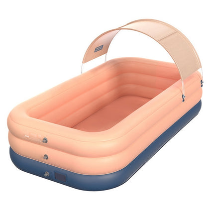 PVC Shade Wireless Automatic Inflatable Swimming Pool Household Children Swimming Pool Large Outdoor Plastic Pool with Shed, Size:2.6m(Pink)-garmade.com