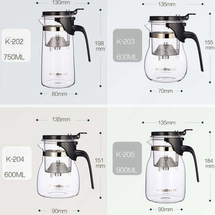 KAMJOVE Elegant Cup Bubble Teapot Office Flower Teapot Heat-resistant Glass Tea Set, Model:K-203 600ML-garmade.com