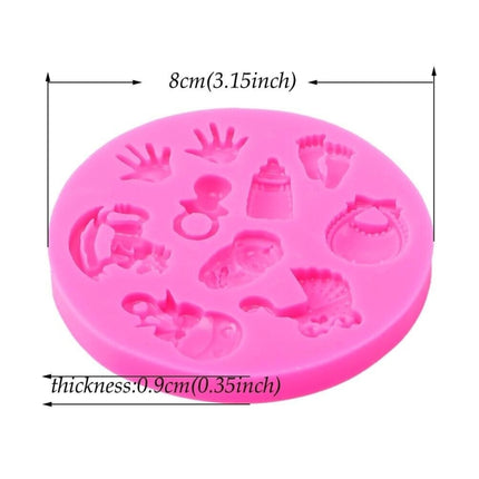 2 PCS Baby Hand Foot Shape DIY Mold Fondant Silicone Cake Chocolate Mold Baking Tool-garmade.com