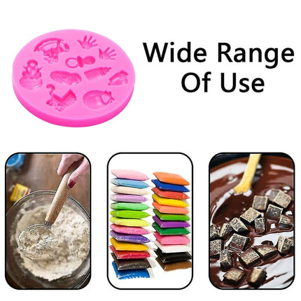 2 PCS Baby Hand Foot Shape DIY Mold Fondant Silicone Cake Chocolate Mold Baking Tool-garmade.com