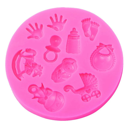 2 PCS Baby Hand Foot Shape DIY Mold Fondant Silicone Cake Chocolate Mold Baking Tool-garmade.com