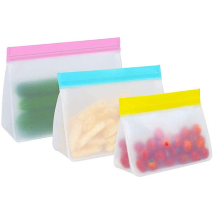 2 Sets PEVA Food Bags Reuse Three-dimensional Thickened Storage Sealed Fresh-keeping Bags, Random Color Delivery-garmade.com
