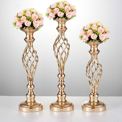 Gold Plated Wrought Iron Candlestick Window Wedding Props Decoration, Size:40cm-garmade.com