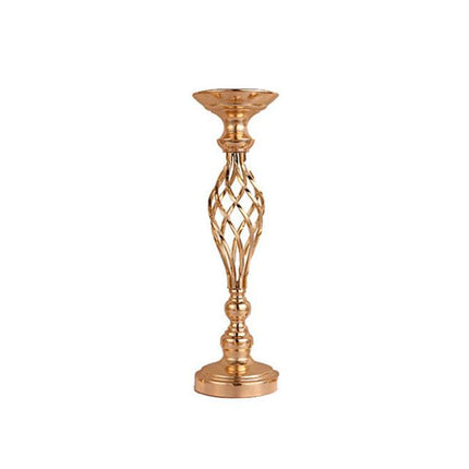 Gold Plated Wrought Iron Candlestick Window Wedding Props Decoration, Size:48cm-garmade.com