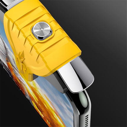 2 Pairs F01 Electroplating Mechanical Shaft Bidirectional Button Auxiliary Shooting Game Handle for Mobile Phones within The Thickness of 6.1-12.0mm(Yellow)-garmade.com