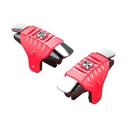 2 Pairs F01 Electroplating Mechanical Shaft Bidirectional Button Auxiliary Shooting Game Handle for Mobile Phones within The Thickness of 6.1-12.0mm(Red)-garmade.com