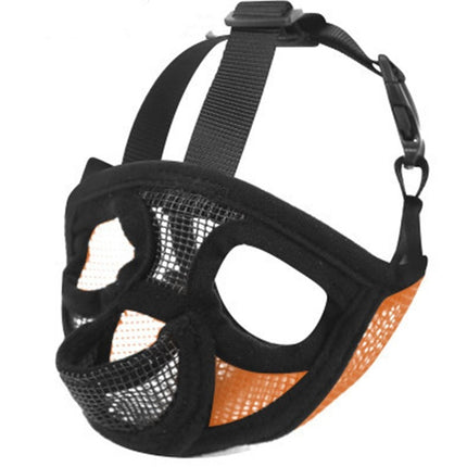 Pet Bulldog Mouth Cover Mask Pet Supplies，Tongue Out Version, Size:S(Orange)-garmade.com