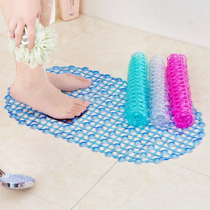 7 PCS Waterdrop Bathroom Mat with Suction Cup Massage Foot Mat Bathtub Anti-slip Mat(Transparent White)-garmade.com