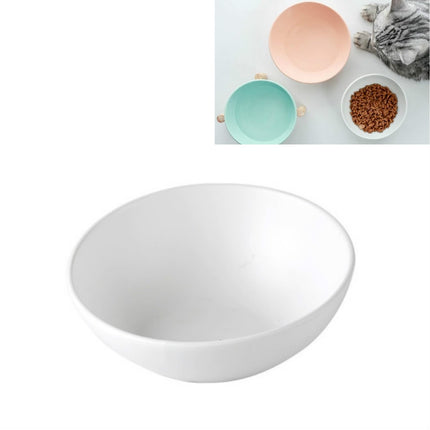 15cm/300ml Cat Dog Food Bowl Pet Ceramic Bowl, Style:Bowl(White)-garmade.com