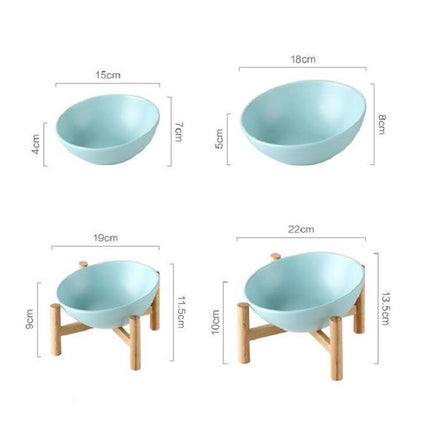 15cm/300ml Cat Dog Food Bowl Pet Ceramic Bowl, Style:Bowl(Blue)-garmade.com