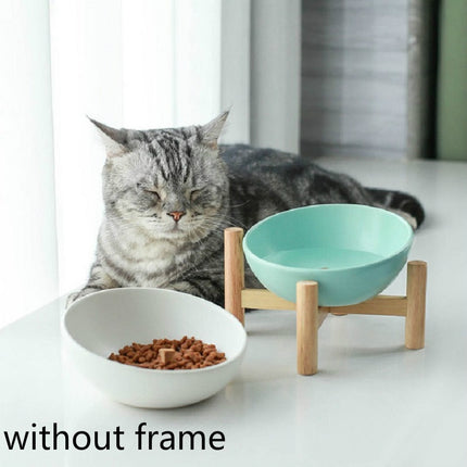 18cm/600ml Cat Dog Food Bowl Pet Ceramic Bowl, Style:Bowl(Blue)-garmade.com