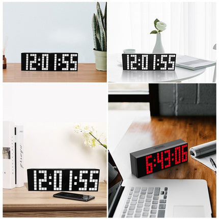 Digital Electronic Alarm Clock Creative LED Desk Clock US Plug, Style:4 Digits 7 Segments(Red Light)-garmade.com