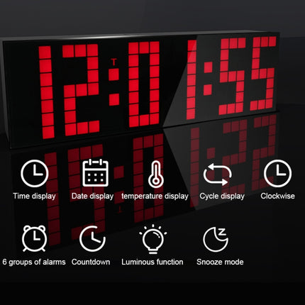 Digital Electronic Alarm Clock Creative LED Desk Clock US Plug, Style:4 Digits 7 Segments(Blue Light)-garmade.com