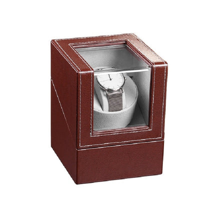 Leather Single Watch Box Electric Motor Watch Shaker Automatic Watch Shaker ，US Plug(Black)-garmade.com