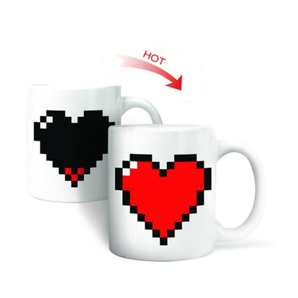 Creative Heart Magic Temperature Changing Cup Color Changing Chameleon Mugs Heat Sensitive Coffee Tea Milk Cup-garmade.com