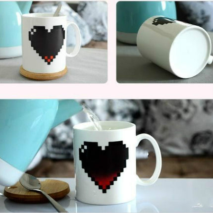 Creative Heart Magic Temperature Changing Cup Color Changing Chameleon Mugs Heat Sensitive Coffee Tea Milk Cup-garmade.com