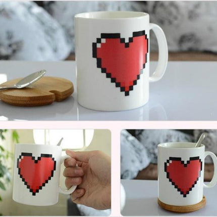 Creative Heart Magic Temperature Changing Cup Color Changing Chameleon Mugs Heat Sensitive Coffee Tea Milk Cup-garmade.com