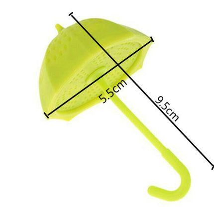 2 PCS Silicone Umbrella Recycling Tea Filter Drinking Utensils Tool(Green )-garmade.com