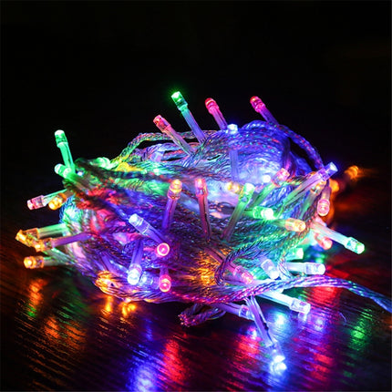 50M LED String Lights Christmas New Year Garland Decoration for Street Room House Garden Outdoor Use DIY Decor EU US Plug in, Wattage:50M 400LEDS(White)-garmade.com