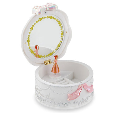 Cute Plastic Rotating Dance Ballet Music Box Children Toys Home Decorations(White)-garmade.com