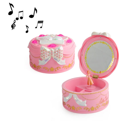 Cute Plastic Rotating Dance Ballet Music Box Children Toys Home Decorations(Pink)-garmade.com